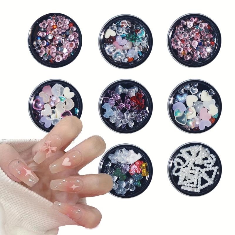 Nail Art Charms Pearls Heart Bow Bear Accessories