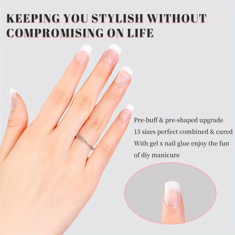 Short Square Nail Tips 480PCS Full Matte Soft Gel Full Cover False Nails