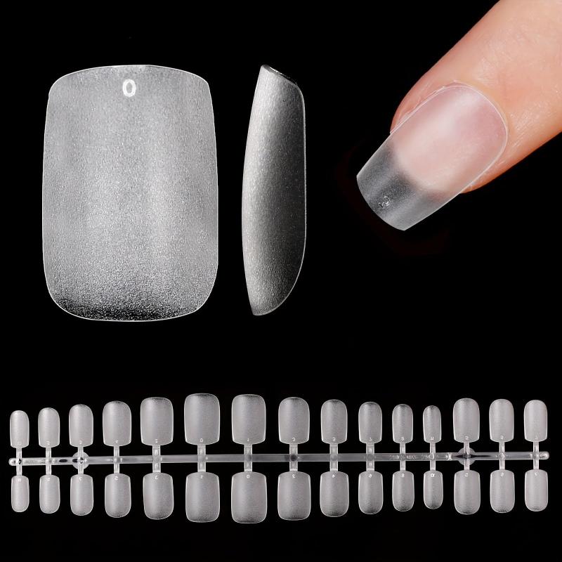 Short Square Nail Tips 480PCS Full Matte Soft Gel Full Cover False Nails
