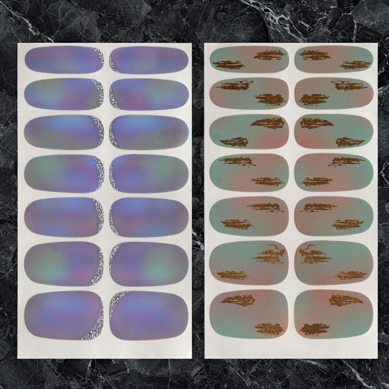 16 Sheets Marble Nail Polish Strips Self Adhesive Gel Nail Decals