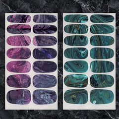 16 Sheets Marble Nail Polish Strips Self Adhesive Gel Nail Decals
