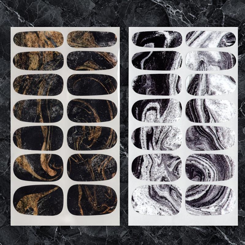 16 Sheets Marble Nail Polish Strips Self Adhesive Gel Nail Decals