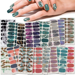 16 Sheets Marble Nail Polish Strips Self Adhesive Gel Nail Decals