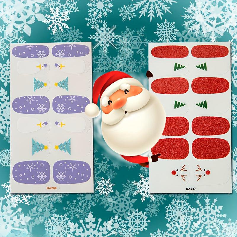 Christmas Nail Polish Stickers w/ Nail Files - Snowflake Design - Xmas Parties