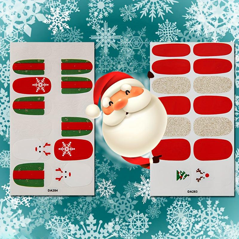 Christmas Nail Polish Stickers w/ Nail Files - Snowflake Design - Xmas Parties