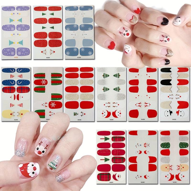 Christmas Nail Polish Stickers w/ Nail Files - Snowflake Design - Xmas Parties