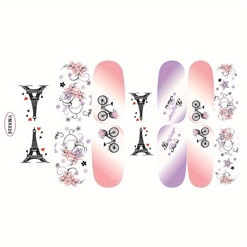 10pcs Plaid Nail Stickers Self Adhesive Nail Decals for Easy Manicures