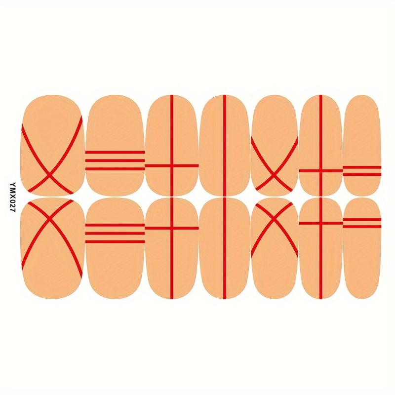 10pcs Plaid Nail Stickers Self Adhesive Nail Decals for Easy Manicures