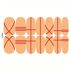 10pcs Plaid Nail Stickers Self Adhesive Nail Decals for Easy Manicures