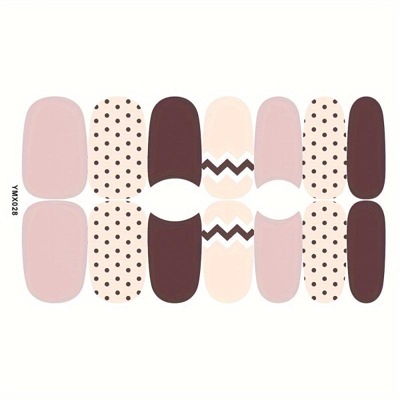 10pcs Plaid Nail Stickers Self Adhesive Nail Decals for Easy Manicures