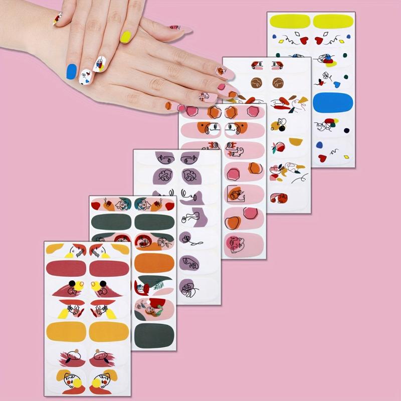 6pcs Nail Polish Stickers Self Adhesive Gel Nail Decals