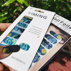 Van Gogh Sky Nail Polish Stickers 2 Sheets Pack Decal Strips DIY Nail Art