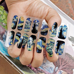Van Gogh Sky Nail Polish Stickers 2 Sheets Pack Decal Strips DIY Nail Art