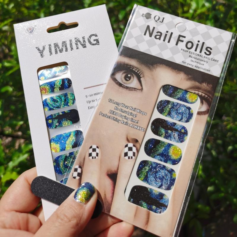 Van Gogh Sky Nail Polish Stickers 2 Sheets Pack Decal Strips DIY Nail Art