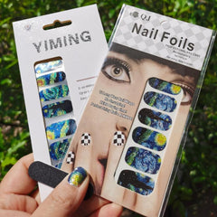 Van Gogh Sky Nail Polish Stickers 2 Sheets Pack Decal Strips DIY Nail Art