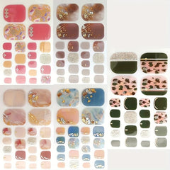 5 Sheets Toe Nail Polish Stickers Self Adhesive Toenail Decals with Nail Files