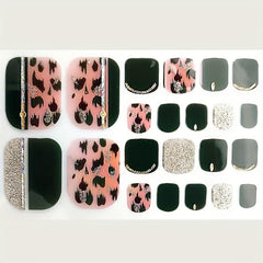 5 Sheets Toe Nail Polish Stickers Self Adhesive Toenail Decals with Nail Files
