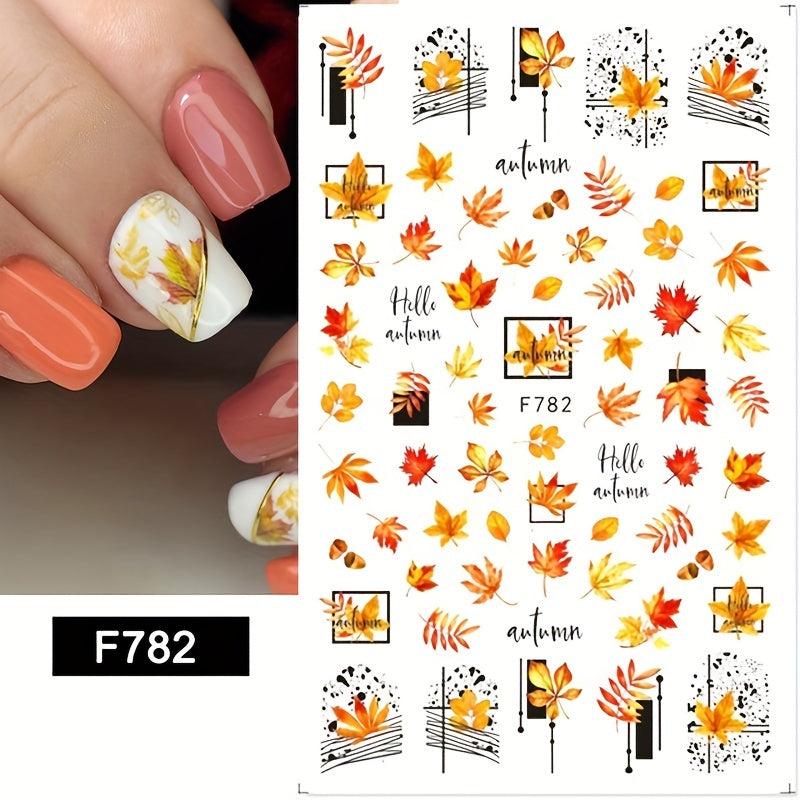 Maple Leaf Nail Art Stickers - Self Adhesive Nail Decals