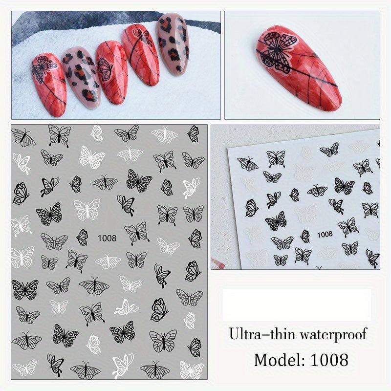 3D Butterfly Nail Art Stickers Moon Star Decals for Acrylic Nail Manicure