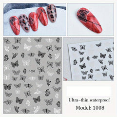 3D Butterfly Nail Art Stickers Moon Star Decals for Acrylic Nail Manicure