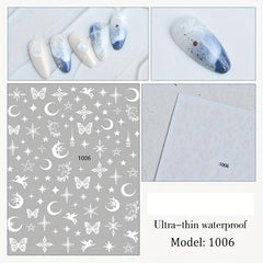3D Butterfly Nail Art Stickers Moon Star Decals for Acrylic Nail Manicure