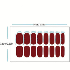 144pcs Solid Nail Art Polish Strips Self Adhesive Full Wrap Nail Decals