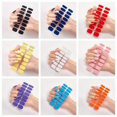 144pcs Solid Nail Art Polish Strips Self Adhesive Full Wrap Nail Decals