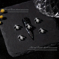 10 pcs 3D Metallic Bee Nail Art Decals Rhinestones Diamonds Pearls DIY Manicure