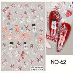 Christmas Nail Art Stickers Santa Claus Snowflake Elk Nail Decals