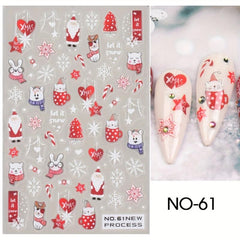Christmas Nail Art Stickers Santa Claus Snowflake Elk Nail Decals