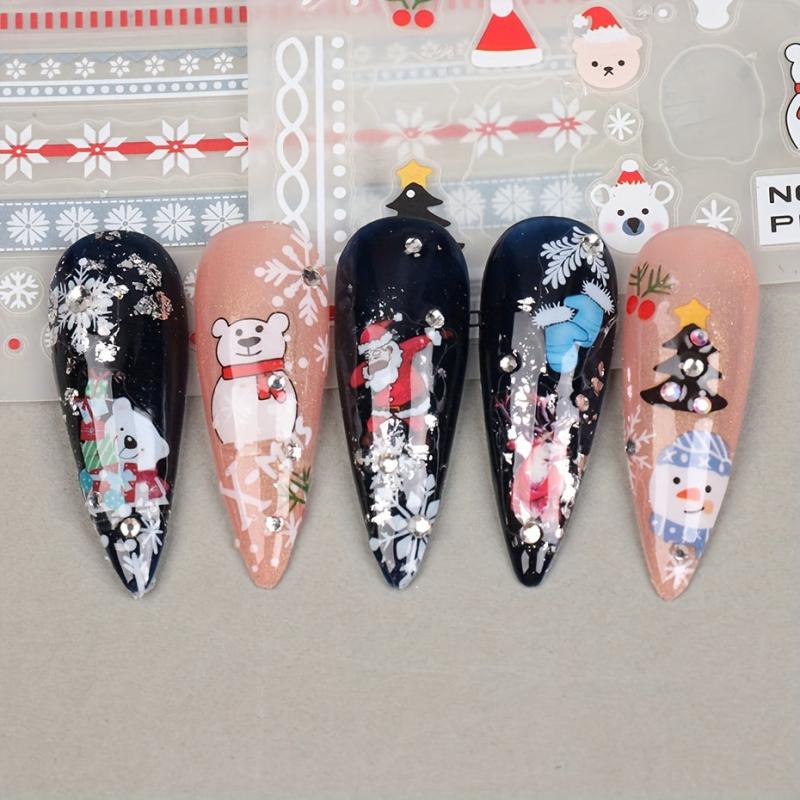 Christmas Nail Art Stickers Santa Claus Snowflake Elk Nail Decals