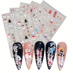 Christmas Nail Art Stickers Santa Claus Snowflake Elk Nail Decals