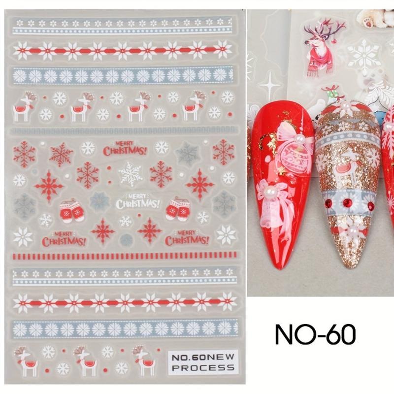 Christmas Nail Art Stickers Santa Claus Snowflake Elk Nail Decals