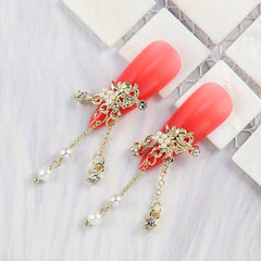 10pcs Cupid Wings Nail Charms with Rhinestones for Manicure