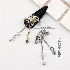 10pcs Cupid Wings Nail Charms with Rhinestones for Manicure