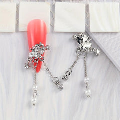 10pcs Cupid Wings Nail Charms with Rhinestones for Manicure