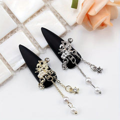 10pcs Cupid Wings Nail Charms with Rhinestones for Manicure