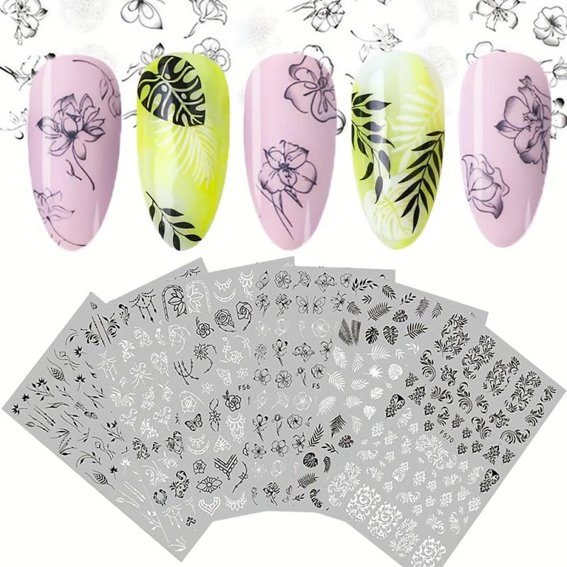 Christmas Nail Art Stickers 3D Laser Winter Nail Decals