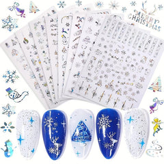 Christmas Nail Art Stickers 3D Laser Winter Nail Decals