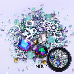 Golden Red Green AB Crystal Glass Gems for Nail Art