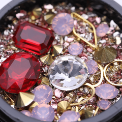 Golden Red Green AB Crystal Glass Gems for Nail Art