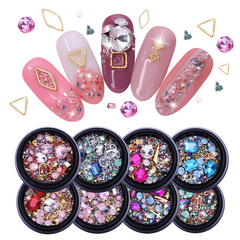 Golden Red Green AB Crystal Glass Gems for Nail Art