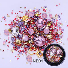 Golden Red Green AB Crystal Glass Gems for Nail Art