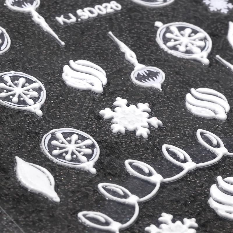 Snowflake Christmas Nail Stickers Adhesive Decals for Holiday Manicures