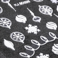 Snowflake Christmas Nail Stickers Adhesive Decals for Holiday Manicures