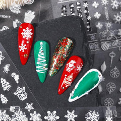 Snowflake Christmas Nail Stickers Adhesive Decals for Holiday Manicures