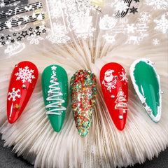 Snowflake Christmas Nail Stickers Adhesive Decals for Holiday Manicures