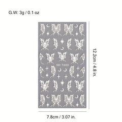 5D Embossed Flowers Butterfly Nail Art Stickers Self Adhesive Nail Sticker