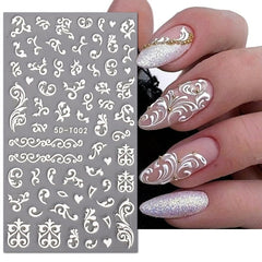 5D Embossed Flowers Butterfly Nail Art Stickers Self Adhesive Nail Sticker