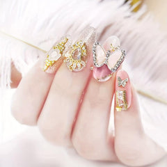 30pcs Rhinestone Butterfly Nail Charms 3D Nail Art Accessories